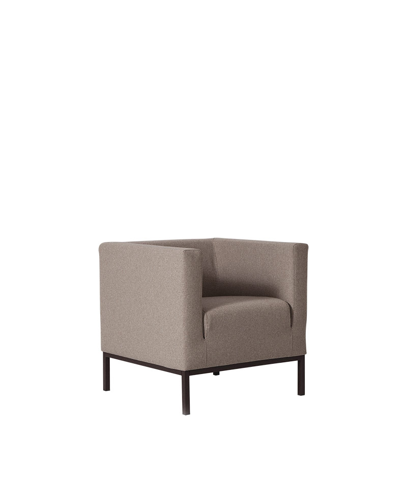 divano kube un posto divano artigianale di design per ufficio e contract vista2 trequarti moschella