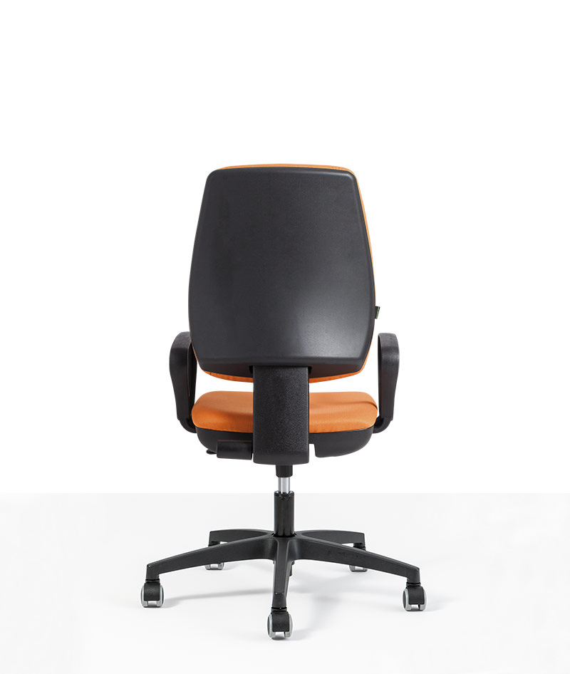 seduta orion orange alta operativa artigianale di design per ufficio vista4 retro moschella
