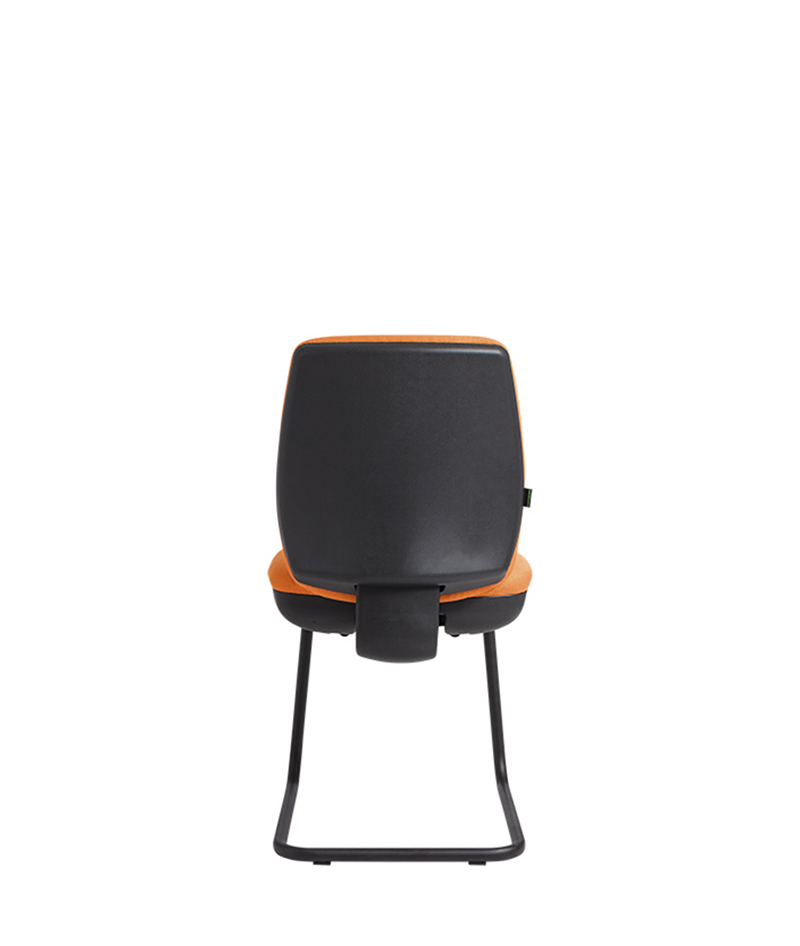 seduta orion orange visitatore slitta operativa artigianale di design per ufficio vista4 retro moschella