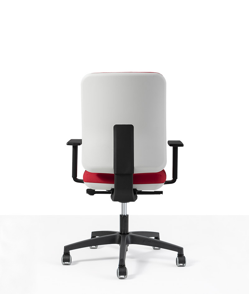 seduta ready alta rosso operativa artigianale di design per ufficio vista4 retro moschella