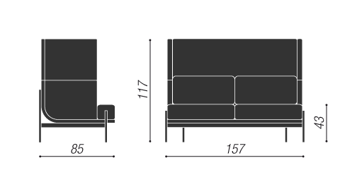 seduta Twenty Medium collezione artigianale di design per ufficio fantasmino quote dimensionali Moschella