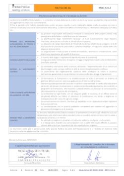 Policy - Politica in materia di Salute e Sicurezza sul Lavoro