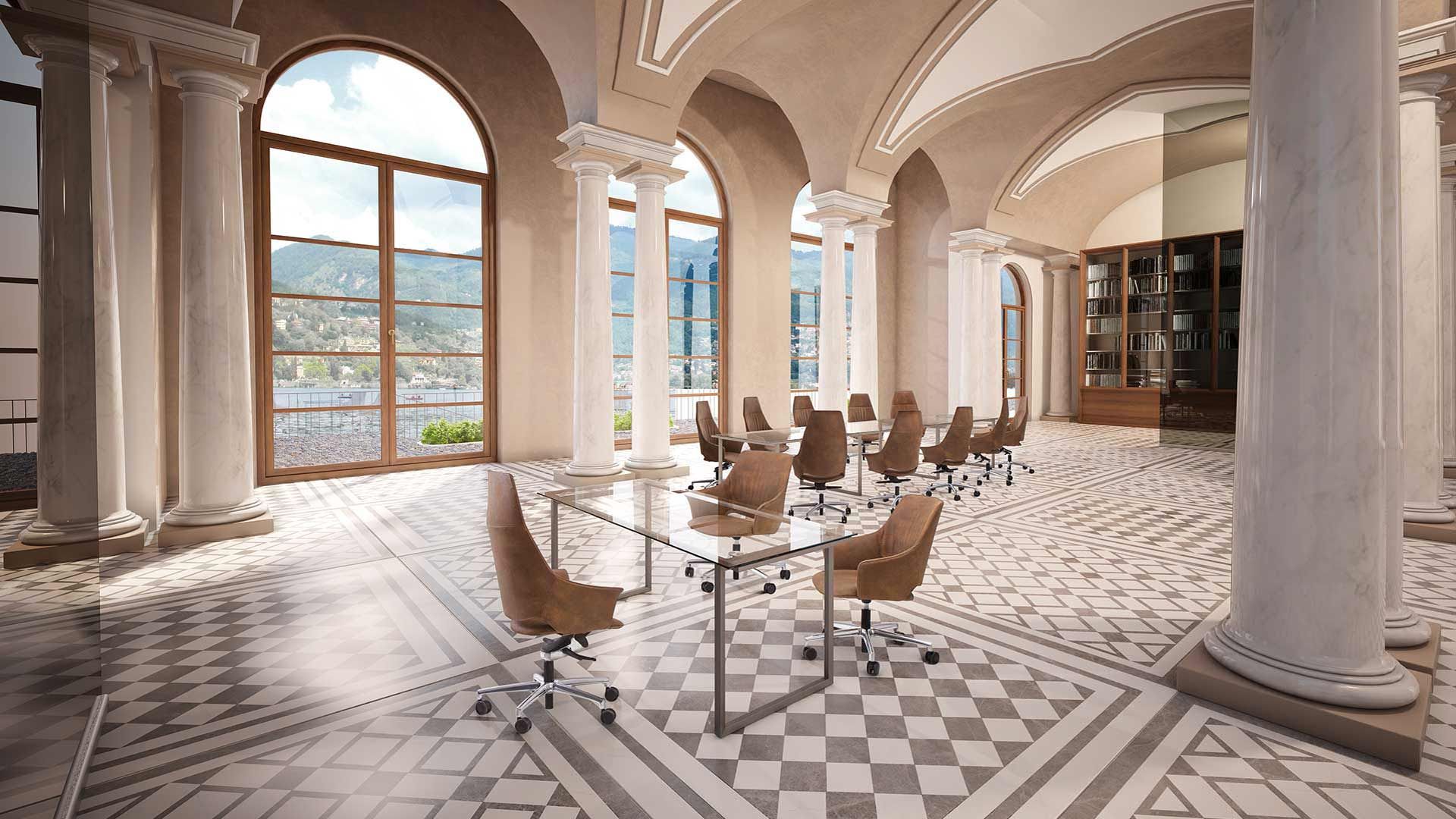 open space con poltrone Windsor collezione artigianale di design per ufficio environment ambiente Moschella Sedute in Abruzzo"