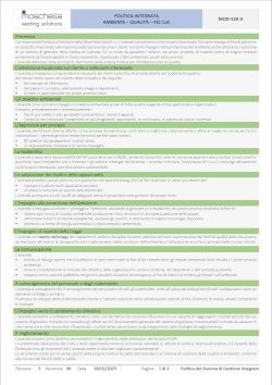 Policy - integrata qualità Ambiente FSC