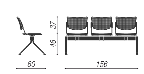 seduta Mia attesa collezione artigianale di design per ufficio fantasmino quote dimensionali Moschella